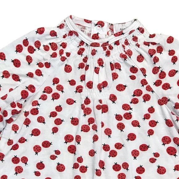 🆕 Angel Dear Bamboo Ladybug Smocked Romper - Picture 2 of 3